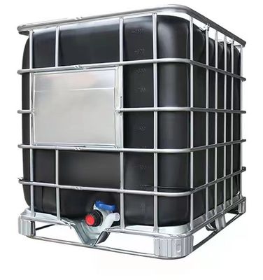 1000 λίτρα IBC Ζυγισμένο χάλυβα εξωτερικό κλουβί και μαύρο εσωτερικό δοχείο για τη χημική βιομηχανία