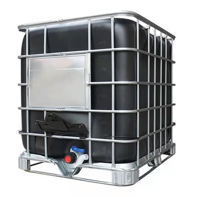 1000 λίτρα IBC Ζυγισμένο χάλυβα εξωτερικό κλουβί και μαύρο εσωτερικό δοχείο για τη χημική βιομηχανία